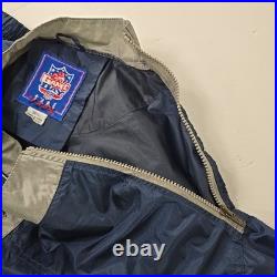VINTAGE 90s GAME DAY NFL DALLAS COWBOYS BLUE WINDBREAKER MEN'S SIZE LARGE ZIPPER