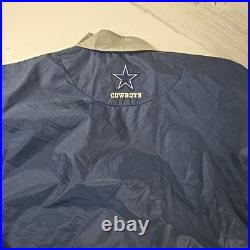 VINTAGE 90s GAME DAY NFL DALLAS COWBOYS BLUE WINDBREAKER MEN'S SIZE LARGE ZIPPER