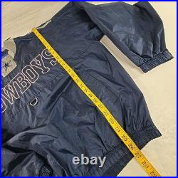 VINTAGE 90s GAME DAY NFL DALLAS COWBOYS BLUE WINDBREAKER MEN'S SIZE LARGE ZIPPER