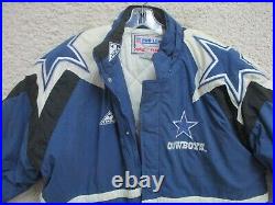 VINTAGE Apex One Dallas Cowboys Jacket Large Adult Blue Pro Line Pockets Mens 90