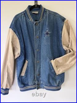 VINTAGE DALLAS COWBOYS LEE SPORT DENIM VARSITY JACKET Size Large