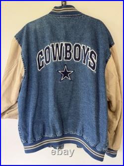 VINTAGE DALLAS COWBOYS LEE SPORT DENIM VARSITY JACKET Size Large