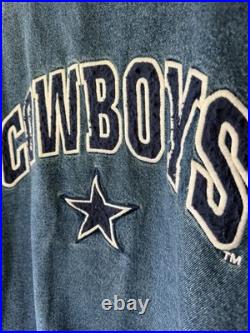VINTAGE DALLAS COWBOYS LEE SPORT DENIM VARSITY JACKET Size Large