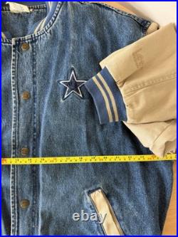 VINTAGE DALLAS COWBOYS LEE SPORT DENIM VARSITY JACKET Size Large