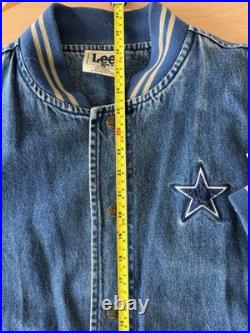 VINTAGE DALLAS COWBOYS LEE SPORT DENIM VARSITY JACKET Size Large