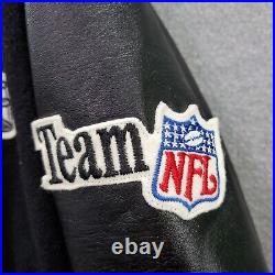 VINTAGE Dallas Cowboy Men Jacket Large Black Varsity Embroidered Chalk Line USA