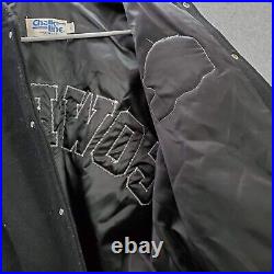 VINTAGE Dallas Cowboy Men Jacket Large Black Varsity Embroidered Chalk Line USA
