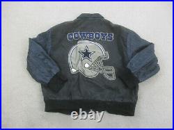 VINTAGE Dallas Cowboys Jacket Adult 2XL XXL Black Jeff Hamilton Coat Mens 90s
