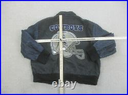 VINTAGE Dallas Cowboys Jacket Adult 2XL XXL Black Jeff Hamilton Coat Mens 90s