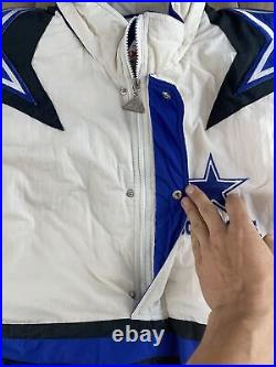 VINTAGE Dallas Cowboys Jacket Men's Large APEX ONE PRO LINE NFL Puff Double Star