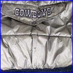 VINTAGE Dallas Cowboys Jacket Mens Extra Large Blue Gray Reversible Pro Player