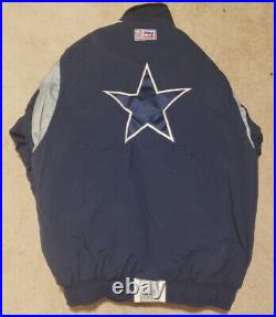 VINTAGE Dallas Cowboys Jacket Mens Large Blue Pro Line NFL Big Logo Starter 90s