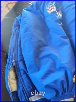 VINTAGE Dallas Cowboys Mens Jacket (2XL) Hoodie Blue Puffer Starter NFL Football