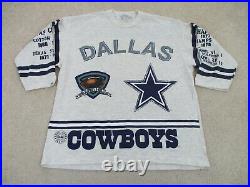 VINTAGE Dallas Cowboys Shirt Adult Extra Large Gray Blue Football Long Gone Mens