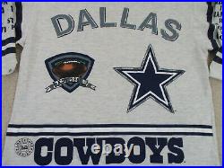 VINTAGE Dallas Cowboys Shirt Adult Extra Large Gray Blue Football Long Gone Mens