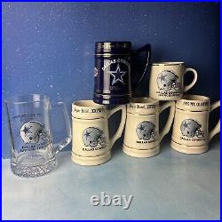 VINTAGE Dallas Cowboys Stein/Mug LOT5 Steins, 1 Mug1992 ChampsSuperBowl XXVIII