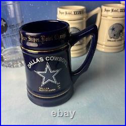 VINTAGE Dallas Cowboys Stein/Mug LOT5 Steins, 1 Mug1992 ChampsSuperBowl XXVIII