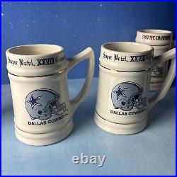 VINTAGE Dallas Cowboys Stein/Mug LOT5 Steins, 1 Mug1992 ChampsSuperBowl XXVIII