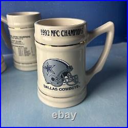 VINTAGE Dallas Cowboys Stein/Mug LOT5 Steins, 1 Mug1992 ChampsSuperBowl XXVIII