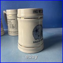 VINTAGE Dallas Cowboys Stein/Mug LOT5 Steins, 1 Mug1992 ChampsSuperBowl XXVIII