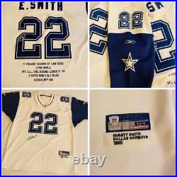 VINTAGE RARE Authentic Reebok Dallas Cowboys Emmitt Smith Stats Jersey Size 54