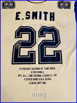 VINTAGE RARE Authentic Reebok Dallas Cowboys Emmitt Smith Stats Jersey Size 54