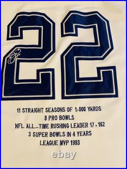 VINTAGE RARE Authentic Reebok Dallas Cowboys Emmitt Smith Stats Jersey Size 54