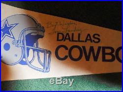 VINTAGE TOM LANDRY Dallas COWBOYS AUTOGRAPHED SIGNED FLAG PENNANT, NFL, FOOTBALL