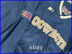 VTG 1990'S DALLAS COWBOYS NFL Pro Line Authentic STARTER Pull Over Jacket Large