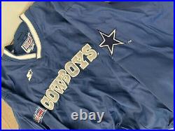 VTG 1990'S DALLAS COWBOYS NFL Pro Line Authentic STARTER Pull Over Jacket Large