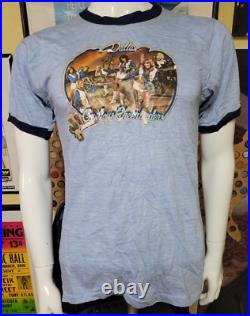 VTG 70s Dallas Cowboys Cowgirls Cheerleaders Ringer T Shirt Large NICE RARE NFL