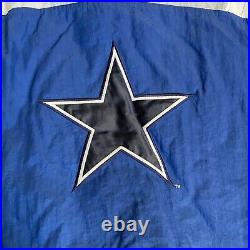 VTG 90's Dallas Cowboys Authentic Pro Line NFL Starter Puffer 1/2 Zip Jacket XL