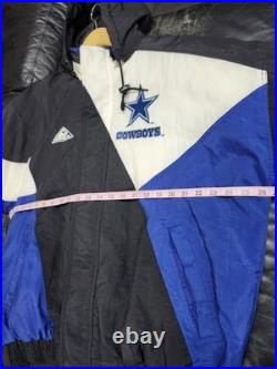 VTG 90s Dallas Cowboys APEX Pro Line Jacket Sz L Good Shape! Removable Hood