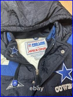 VTG 90s Dallas Cowboys NFL Apex One Puffer Quilted Jacket Large Pro Line Hood VTG 90s Dallas Cowboys NFL Apex One Puffer Quilted Jacket Large Pro Line Hood
