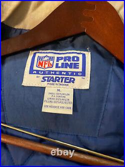 VTG 90s Dallas Cowboys NFL ProLine Starter Embriodered XL Zip Button Puff Jacket