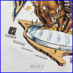 VTG 90s NFL DALLAS COWBOYS DEION SANDERS 1995 CARICATURE T-SHIRT XPLOSION Sz XL
