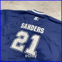 VTG 90s NFL DALLAS COWBOYS DEION SANDERS STARTER PULLOVER JACKET YOUTH SIZE XL