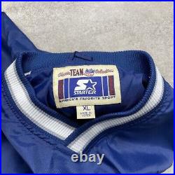 VTG 90s NFL DALLAS COWBOYS DEION SANDERS STARTER PULLOVER JACKET YOUTH SIZE XL