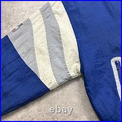 VTG 90s NFL DALLAS COWBOYS STARTER PUFFER JACKET HOODIE SIZE L BLUE