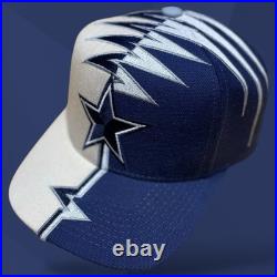 VTG 90s STARTER Hat DALLAS COWBOYS NFL Rare Shockwave Wool Cream Dome