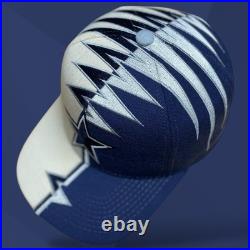 VTG 90s STARTER Hat DALLAS COWBOYS NFL Rare Shockwave Wool Cream Dome