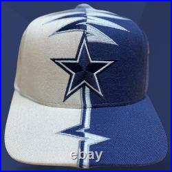 VTG 90s STARTER Hat DALLAS COWBOYS NFL Rare Shockwave Wool Cream Dome