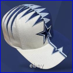 VTG 90s STARTER Hat DALLAS COWBOYS NFL Rare Shockwave Wool Cream Dome