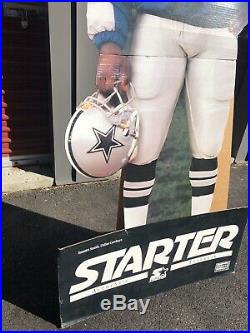 VTG 90s STARTER LIFE SIZE Dallas Cowboys Emmitt Smith Store Display Advertising