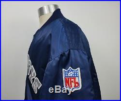 VTG 90s Size XXXL 3XL STARTER Dallas Cowboys Satin Bomber Jacket NFL Navy Blue
