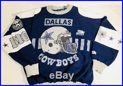 VTG Dallas Cowboys 80s Starter Sweatshirt Size Mens XL
