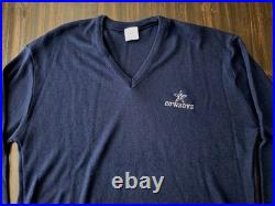 VTG Dallas Cowboys Garan Mens L Blue Acrylic Sweater NFL Football 1970s 1980s
