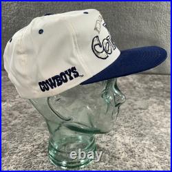 VTG Dallas Cowboys Hat Cap Mens Snapback White Deadstock Big Logo Blockhead 90s