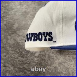 VTG Dallas Cowboys Hat Cap Mens Snapback White Deadstock Big Logo Blockhead 90s