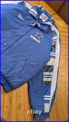 VTG Dallas Cowboys Jacket Sz XL NFL Reebok Pro Line Full Zip Lined Logo No Hood